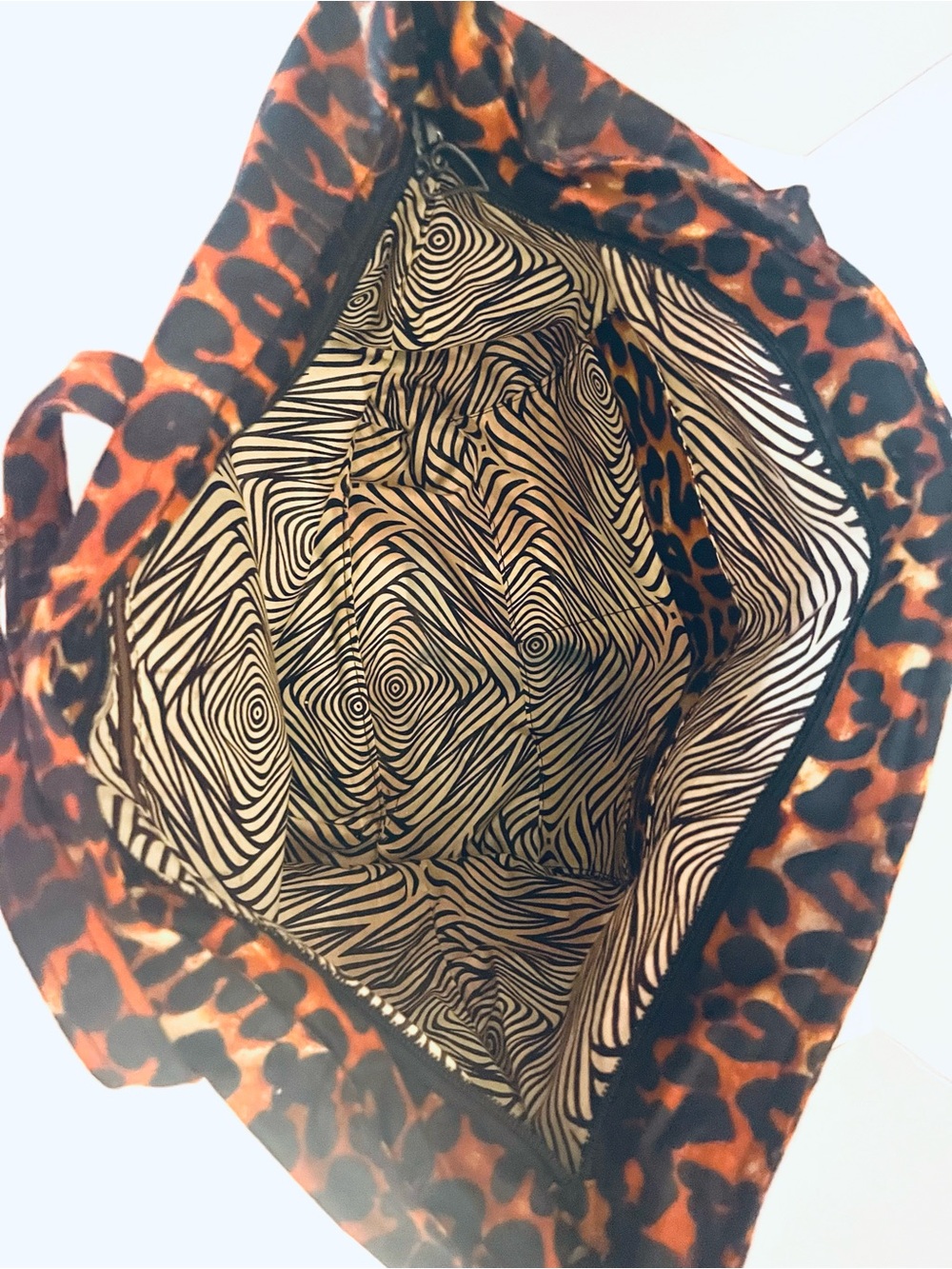 Barabara Leopard Print Tote Bag Handmade in India - Picture 4 of 10